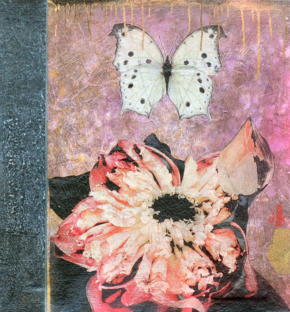 Mark Verdoes + Flower and Butterfly (op alu frame)